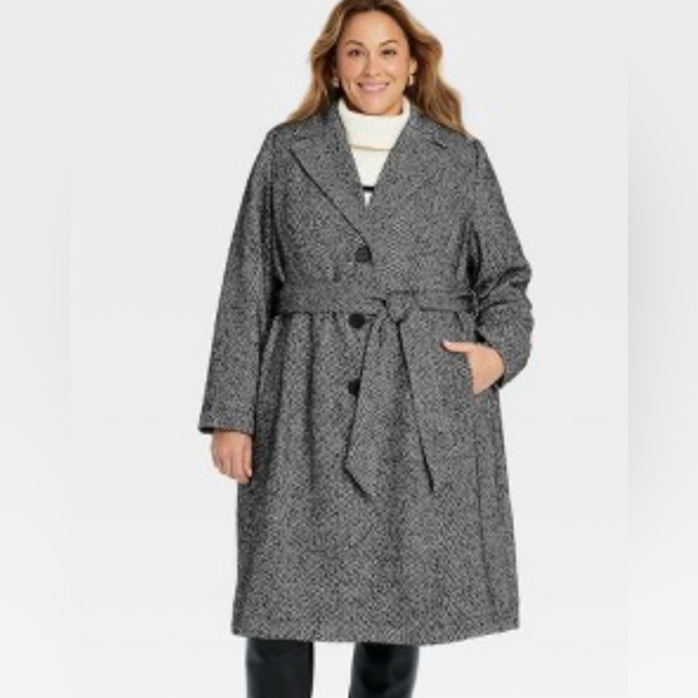 Women's Gray Belted Coat